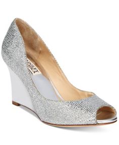 BADGLEY MISCHKA Badgley Mischka Awake Evening Wedge Pumps. #badgleymischka #shoes # all women Silver Wedges, Quinceanera Ideas, Wedge Pump, Silver Pumps, Beautiful Evening, Wedge Pumps, Glitter Fabric