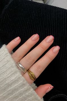 short nails. square nail inspo. red nails. white nails. xmas nail ideas. christmas nail inspo. cute nails. Gel Nails Inspo Christmas, Red Christmas Nail Designs Square, Square Acrylic Nails Short Christmas, Short Nails Design Ideas 2024 Autumn, Short Nails Red And White, Cute Christmas Nails Acrylic Short Square, Christmas Minamilist Nails, Christmas Gel Nail Inspo Short, Square Nails Short Christmas