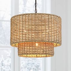 Nothing adds warmth and a casual inviting vibe like a natural woven chandelier. This pendant chandelier light is meticulously hand woven of natural wicker and rattan in an oversized 2-tier drum silhouette. Inside, a 4-light cluster in matte black casts generous light and creates interesting shadow patterns on the walls of your entry, dining room or bedroom. This collection can work with a variety of boho decors and even work in homes with coastal or farmhouse styling, which is an ideal selection Black Coastal, Drum Pendant Light, Rope Chandelier, Cage Chandelier, Drum Pendant Lighting, Rattan Shades, Traditional Style Decor, Rattan Pendant Light, Drum Chandelier