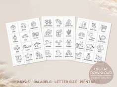 the printable alphabets for children's letters and numbers are shown in three different styles