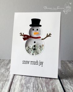 a card with a snowman wearing a top hat