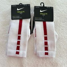 Nike Elite Basketball Socks Crew Style White With Red Stripe 2 Pair Total Youth Size 3y-5y Or Women’s 4-6 Ynf 13633, 13631, 14434, 13624, 13625, 13626 Nike Socks, Basketball Socks, Nike Elite, Nike Accessories, Elite Socks, Boys Nike, Nike White, Red Stripe, Kids Nike