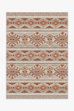 the ruggable pattern is shown in orange and grey tones, with an intricate design on