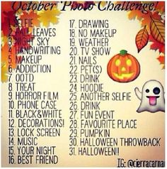 a halloween photo challenge with pumpkins and ghost