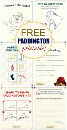 free paddington printables for kids to learn how to draw paddington's hat