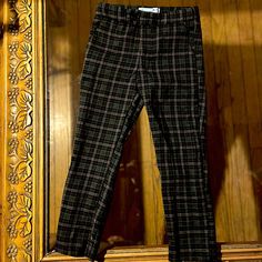 Never Worn, Black Plaid Pants Bought In Paris. Kids Size 6 Black Plaid Pants Pjs, Zara Casual Plaid Bottoms, Casual Plaid Zara Bottoms, 90s Dockers Plaid Kids Pants, Toddlers Boy Plaid Pants, Plaid Pajamas Boys, Zara Kids, Plaid Pants, Zara Black