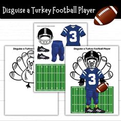 the turkey football player paper doll is shown