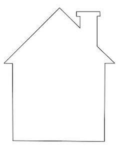 a drawing of a house with a chimney and two chimneys on the roof, as well as