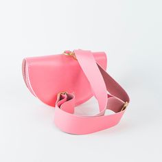 Leather belt bag. Crossbody Belt Bag For Daily Use, On-the-go Crossbody Saddle Bag With Phone Pocket, Modern Pink Bag With Adjustable Strap, Modern Crossbody Belt Bag With Removable Pouch, Pink Shoulder Belt Bag For Mobile Phones, Daily Use Crossbody Belt Bag With Detachable Strap, Belt Bag With Adjustable Strap And Top Handle, Modern Pink Flap Shoulder Bag, Everyday Top Handle Belt Bag With Adjustable Strap