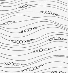 an abstract line drawing with black and white lines in the shape of wavy, curved shapes