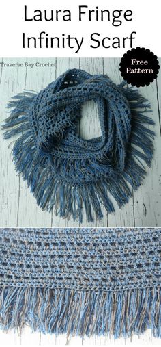 an image of a blue scarf with fringes on it and text that reads, how to