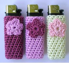 Crochet Lighter Holder Crochet Lighter Holder, Lighter Holder, Crochet Cozy, Quick Crochet, Fun Crochet Projects, Diy Crochet Projects, Love Crochet, Crochet Home, Crochet Purses