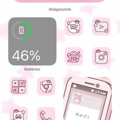 the pink hello kitty theme is displayed on this phone