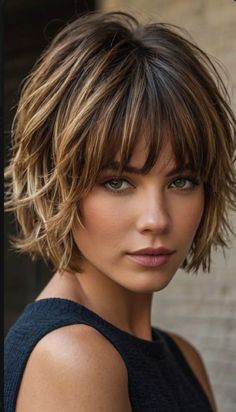 Shaggy Bob Hairstyles For Round Faces, Medium Pixie With Bangs, Chin Length Hair With Layers Over 50, Layered Cuts For Fine Hair, Short Hair For 50 Year Old Women, Styling Short Hair With Bangs, Short Shag Hairstyle Women, Trending Haircuts For Women 2024, Hair Styles For Fine Hair Over 50