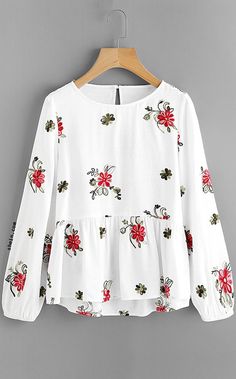 Áo Blu, Dip Hem Blouse, Fall Blouse, Fashion Tops Blouse, Smock Top, White Blouse, Fashion Tops, Outfits For Teens, Cute Dresses