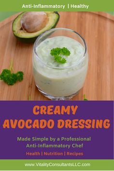 On an anti-inflammatory diet, people often struggle to find a creamy dressing for a salad or a dip. This recipe will not disappoint. Use it as a delicious salad dressing or serve it with veggies as a dip! It will definitely brighten up an appetizer table! Anti Inflammation Dressing Recipes, Anti Inflammation Dressing, Non Acidic Salad Dressing, Anti Inflammation Salad Dressing, Elimination Diet Salad Dressing, Food For Stomach Ulcers, Raw Vegan Avocado Dressing, Anti Candida Recipes, Pegan Diet