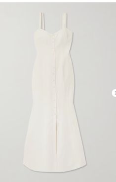 Find CORTANA Bambina Paneled Linen Maxi Dress on Editorialist. Made by artisans in Spain, Cortana's 'Bambina' dress is paneled from linen in an elegant, feminine silhouette. It has a sweetheart neckline and gently skims your curves before kicking out to a flared hem. Style it with sandals and a raffia tote. Ivory Maxi Dress, Grey Midi Dress, Elegant Feminine, Midi Wrap Dress, Feminine Silhouette, Linen Maxi Dress, Hem Style, Maxi Dress Blue, Printed Linen