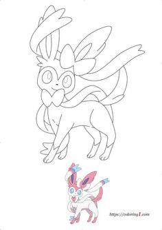 the pokemon coloring page is shown with an image of a dog and a cat on it