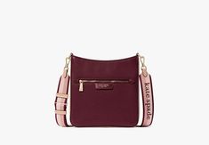 Hudson Colorblocked Pebbled Leather Large Messenger Crossbody | KATE SPADE Kate Spade Modern Crossbody Satchel, Kate Spade Luxury Crossbody Shoulder Bag, Kate Spade Textured Leather Crossbody Bag, Kate Spade Crossbody Shoulder Bag With Branded Hardware, Kate Spade Red Crossbody Shoulder Bag, Pebbled Leather, Bag Making, Messenger Bag, In Style