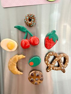 an image of food magnets on the fridge