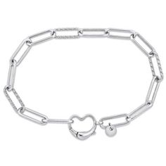 Celebrate love with the stunning Women's Silver White Paper Clip Link Bracelet with Heart Clasp. This beautiful bracelet features a unique paperclip design with oval-shaped links that create a chic and sophisticated look. The heart-shaped clasp adds a touch of romance and makes this bracelet perfect for any occasion, from date nights to wedding anniversaries.Crafted from high-quality silver, this bracelet is built to last and will become a cherished addition to any jewelry collection. Its layeri Bracelet With Heart, Silver Anklet, Women Anklets, Sterling Silver Anklet, Silver Anklets, Fine Jewelry Bracelets, Chain Anklet, Chic Accessories, White Paper