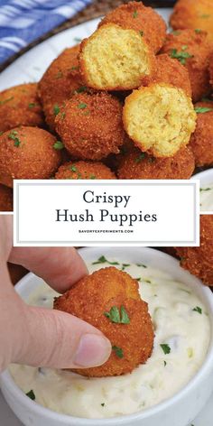 crispy hush puppies with ranch dip