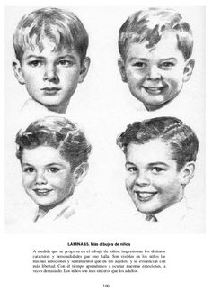 an old advertisement for children's haircuts from the 1950's, featuring four boys with different hairstyles