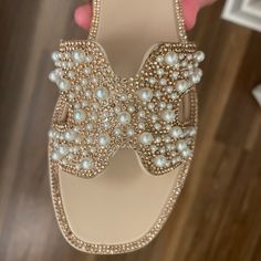 Nwot Steve Madden Pearl And Gemstone Embellished Jelly Sandals. Size 7. Open To Offers! Bedazzled Flat Sandals For Evening, Bedazzled Flat Evening Sandals, Elegant Embellished Sandals For Vacation, Elegant Beaded Flat Sandals, Glamorous Embellished Flat Sandals, Elegant Embellished Beach Sandals, Elegant Crystal Embellished Sandals For Vacation, Embellished Wedding Sandals For Summer, Embellished Sandals