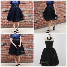 Clarisa Puffy Black Tulle Skirt - Midi  #skirt #tulle #tutu #whimsical #tulleskirt Chic Tulle Skirt For Prom, Black Voluminous Full Skirt Petticoat, Black Full Skirt Petticoat For Party, Elegant Black Tulle Petticoat, Elegant Black Petticoat For Party, Elegant Black Party Petticoat, Black Voluminous Full Petticoat, Elegant Black Full Skirt Petticoat, Black Tulle Petticoat For Evening