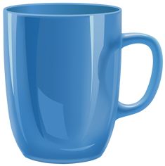 a blue coffee mug is shown on a white background