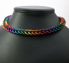 Persian Necklace, Chainmail Necklace, Chainmail Bracelet, Rainbow Necklace, Black Picture, Love Rainbow, Color Rainbow, Choker Necklaces, Beading Tutorials