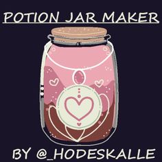 a jar with a heart in it and the words potton jar maker above it