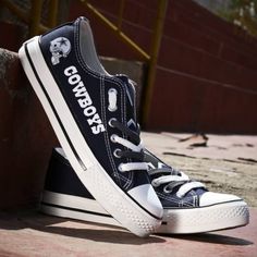 Lightweight construction with breathable mesh fabric provides a comfortable and flawless fit. Shoes Low Top, Shoes Tennis, Low Top Shoes, Shoes Custom, Converse Sneakers, Dinosaur Print, Dallas Cowboys, Top Shoes, Canvas Shoes