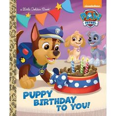 a birthday card for a little golden book puppy birthday to you with puppies and cake