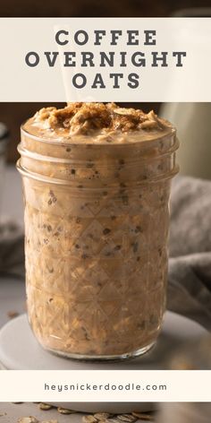 coffee overnight oats in a glass jar