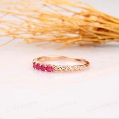 ※ Metal Type: Solid 14k Gold; ※ Stone: Natural Red Ruby ※ Center Carat Weight: Aprox. 0.20ctw ※ SKU: ESXR0004B-band ※ P.S.: *Shipped with beautiful ring box; *Directly price from Manufacturer, 1/3 the price from Jewelry Store; ※ Buy with Warranty: 1) 15 Days Money Back Guarantee; 2) Excellent Customer Service; 3) Free Shipping and insurance to WORLDWIDE; 4) Free Gift Box. ※ Contact Us if you need any of our service: 1) Ring Resizing; 2) Metal Change(9k/14k/18k White/Yellow/Rose Gold) 3) Engravin Real Ruby Rings, Ruby Wedding Band, 14k Rose Gold Wedding Ring, Red Stone Ring, Rose Gold Wedding Ring, Ruby Wedding, Gold Wedding Ring, Gold Stone, Rose Gold Wedding