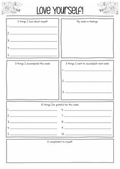 the love yourself worksheet