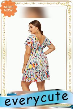 White V Neck Floral Print Beach Dress Summer Party V-neck Dress, Chic Multicolor V-neck Dress For Vacation, White Summer V-neck Dress For Beach, Multicolor V-neck Beach Dress For Day Out, Colorful Summer Dress For Vacation, Colorful Summer Vacation Dresses, Multicolor Mini Length Beach Dress For Vacation, Colorful Pattern Dresses For Beach Vacation, Colorful V-neck Beach Dress