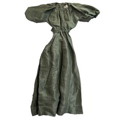 Excellent Preowned Condition A6-0524 Material: Linen, Silk Blend Product Details Cutout Bodice Short Sleeves Puff Sleeves Midi Length Button Fastenings At Back Size: Womens 10 Cutout Midi Dress, Mimosa, Puff Sleeves, Midi Length, Green Color, Green Colors, Puff Sleeve, Bodice, Midi Dress