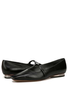 Leather upper Leather, synthetic insole Synthetic sole Buckle styling Imported | Carmelo Mary Jane Flats by Sarto in Black, Women's, Size: 5.5, Leather at Anthropologie Leather Flats With Square Toe And Leather Sole, Leather Square Toe Flats With Leather Sole, Leather Flats With Square Toe, Square Toe Leather Flats With Leather Footbed, Leather Flats With Square Toe And Leather Footbed, Leather Flats With Branded Insole And Square Toe, Sleek Leather Flats With Removable Insole, Sleek Leather Flats With Almond Toe, Sleek Leather Closed Toe Flats