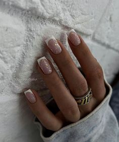 Unghie Nail Art, Pretty Acrylic Nails, Chic Nails, French Tip Nails, Short Acrylic Nails