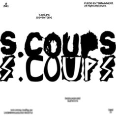 some type of font that is black and white with the words scouts coupp on it