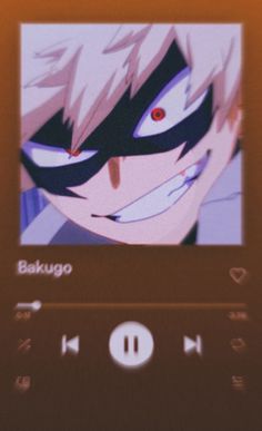 a cell phone with an anime character on it's screen and the text bakugo