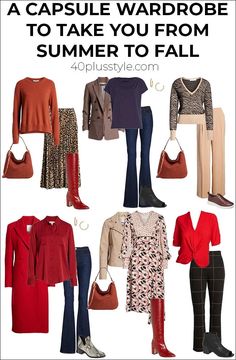 A capsule wardrobe to take you from summer to fall | 40plusstyle.com Plus Size Capsule Wardrobe, Project 333, Stylish Leather Jacket, Colorful Wardrobe, Classic Capsule Wardrobe, Minimal Wardrobe, Neutral Tops, Summer Capsule Wardrobe