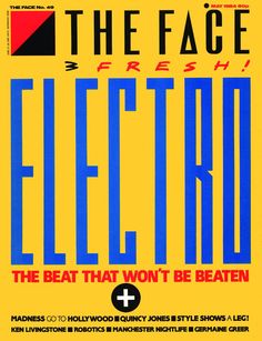 the face fresh electric magazine cover with blue and yellow font on it's front