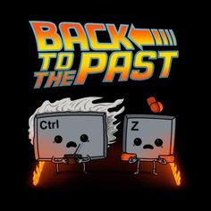 the back to the past logo with two toasters on fire in front of it