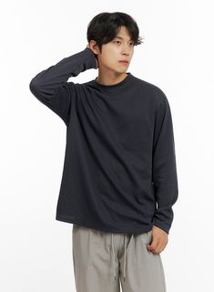 Product Detail Style : Casual Occasion : Back to school Type : Men, TShirts Print : Solid Sleeve : Long sleeve Neck : Round neck Polyester70 Rayon25 Spandex5 Color : Dark gray Made in Korea Model Size Model is wearing size 1XL and the color Dark gray. Height : 6'0" | 184cm / Top : M / Bottom : L (30 inch) .prddescription table, .prddescription td, .prddescription th { border : 1px solid black; border-collapse : collapse; padding: 10px; } Size(Inch) Size Shoulder Bust Sleeve Length Armhole Sleeve Long Sleeve Washed Black T-shirt For Fall, Black Long Sleeve Everyday T-shirt, Black Long Sleeve T-shirt For Everyday, Gray Oversized T-shirt For Winter, Urban Style Long Sleeve Washed Black Tops, Oversized Gray Winter T-shirt, Washed Black Long Sleeve T-shirt For Fall, Washed Black Long Sleeve Cotton T-shirt, Casual Charcoal Cotton Top