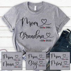 Nana Shirts, Holiday Presents, Grandma Shirt, Personalized Grandma, Grandma Shirts, Mom And Grandma, Mothers Day Shirts, Mom Shirts