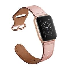 Easy Fasten Leather Apple Watch Band Pink With Buckle / 38mm/40mm Leather Belt Bracelet, New Apple Watch Bands, Apple Watch Wristbands, Smart Watch Apple, Bracelet Apple Watch, New Apple Watch, Silicone Watch Band, Apple Watch Bands Leather, Apple Watch Series 3