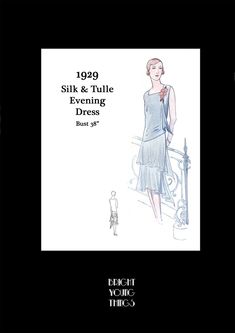 the front cover of an evening dress sewing pattern